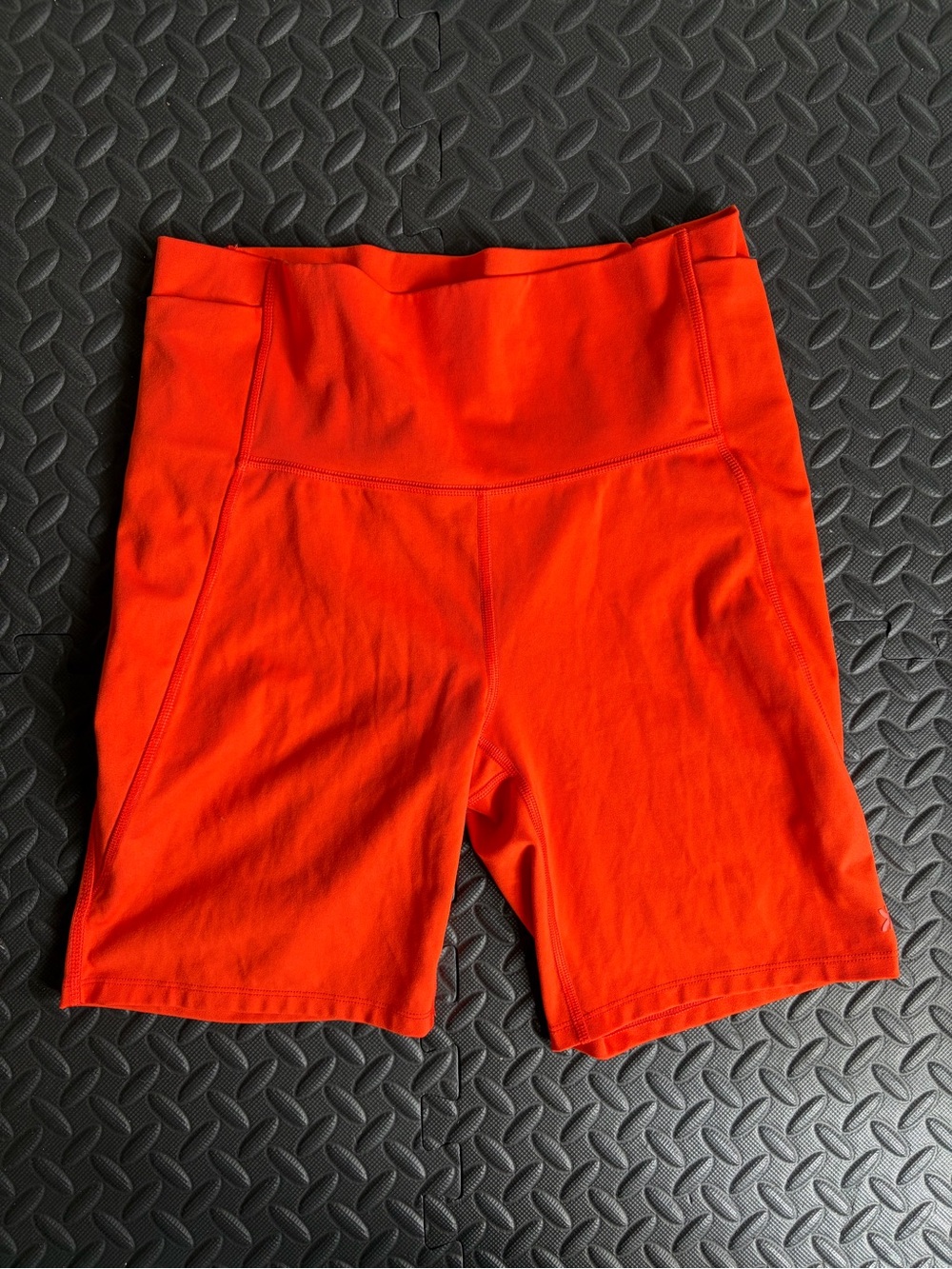 All in Motion Womens High-Waist Bike Workout Shorts Bright Neon Orange Sz Large